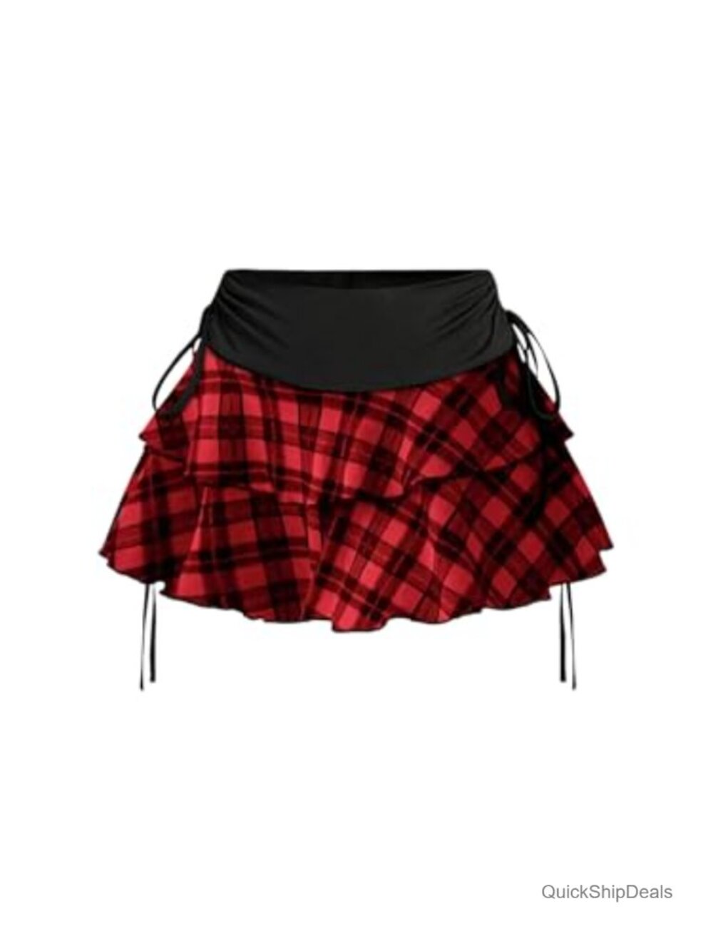 Y2K Mini Ruffle Skort with Built-in Shorts Coquette A-Line Low Rise